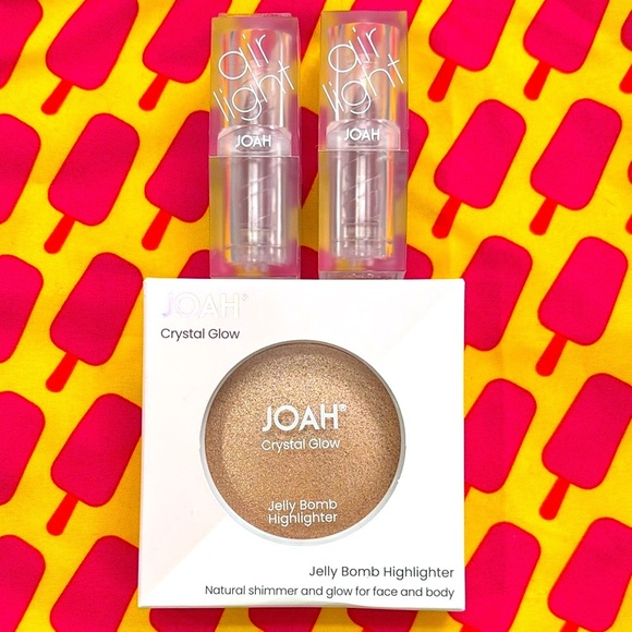 Brand New JOAH Jelly Bomb Highlighter & Two Air Light Satin Lipsticks in Sunrise - Picture 1 of 12